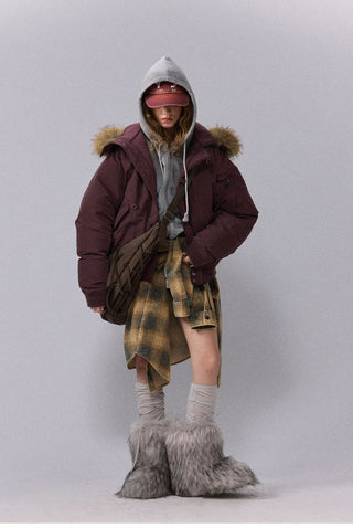 [Monterest] N2B Hooded Down Jacket with Fur Trim