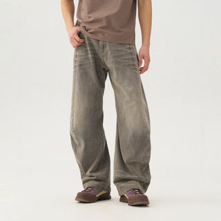 [Monterest] 3D Curved Wide Leg Washed Jeans