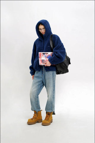 [MASONPRINCE] Fleece Hooded Jacket