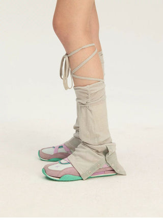 [Monterest] Lyocell Wool Blend Lace-Up Leg Warmers