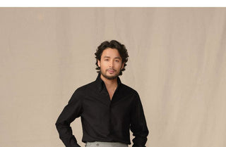 [CULTUM] Italian Pointed Collar Button-Down Shirt