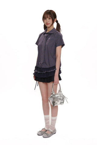 [Moromoro2] Lace Trim Ribbed Half Socks