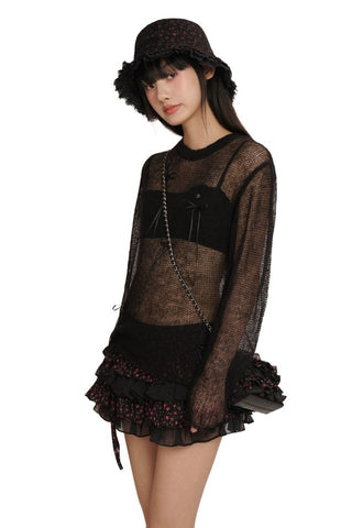 [moromoro2] Bow Sheer Knit (Dual Versions)