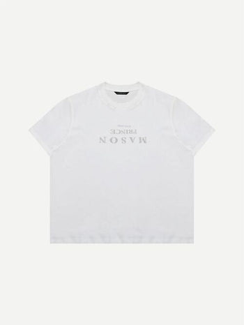 [MASONPRINCE] Mirror Logo Print Slim Fit T-Shirt