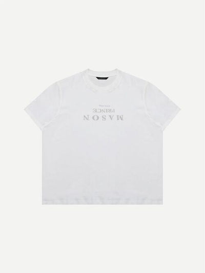 [MASONPRINCE] Mirror Logo Print Slim Fit T-Shirt