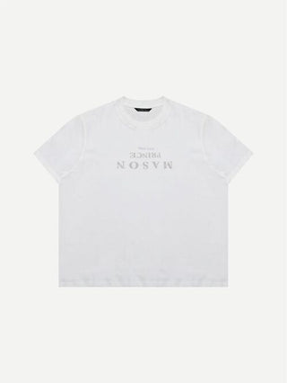 [MASONPRINCE] Mirror Logo Print Slim Fit T-Shirt