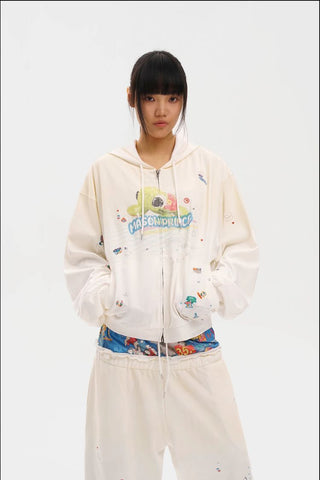 [MASONPRINCE] Cotton Hooded Vest / Zip-Up Hoodie
