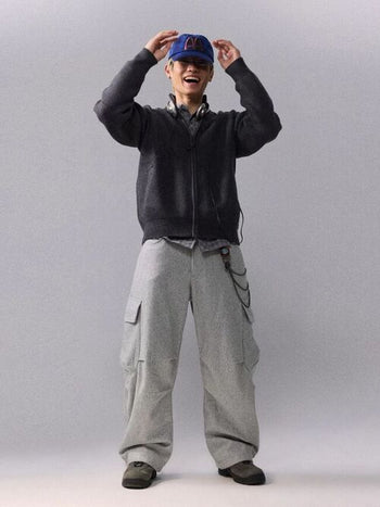 [Monterest] Wool Blend Wide Cargo Work Pants