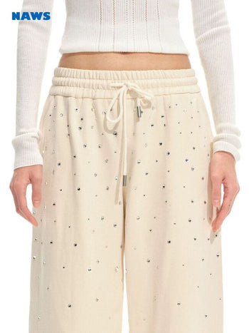 [NOTAWEAR] Rhinestone Gradient Wide Leg  Sweatpants