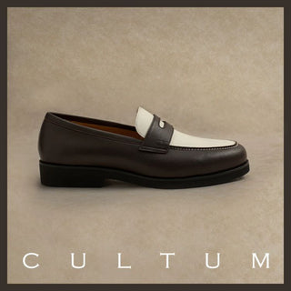 [CULTUM] Two-Tone Leather Penny Loafers