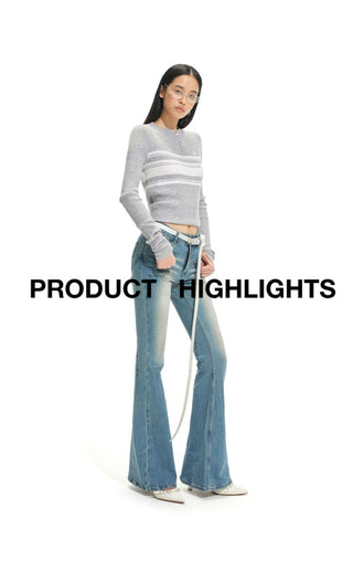 [NOTAWEAR] Striped Slim Fit Wool Blend Knit  Top