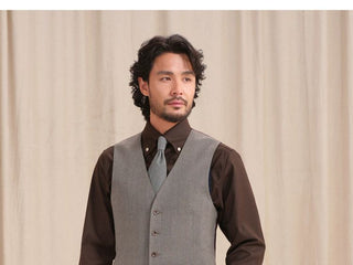 [CULTUM] Herringbone Brushed Flannel Suit Vest