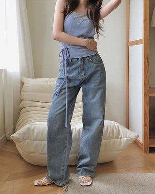 Halter neck knit bustier layered top