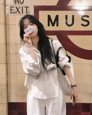 Natural Fit Striped Border Shirt