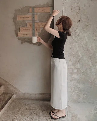 Cotton long skirt