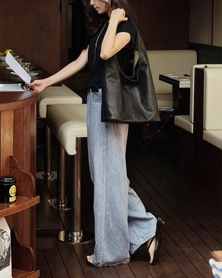 Summer wide denim pants