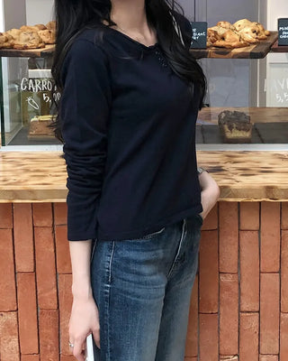 Half-open button knit