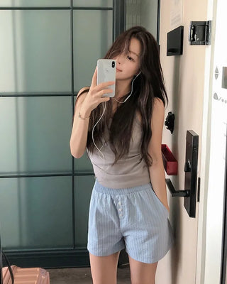 French stripe border shorts