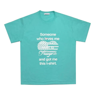 (3 colors) New York print short-sleeved T-shirt