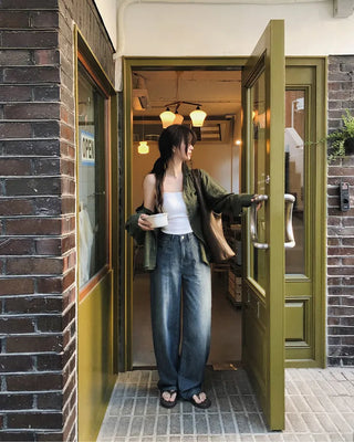 Loose-fit summer check shirt