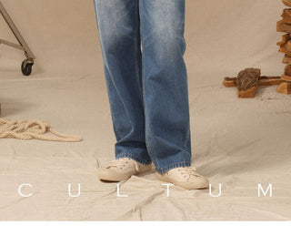 [CULTUM] Vintage Washed Straight Leg Jeans
