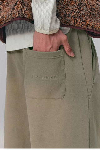 [Monterest] Washed Splatter Fleece-Lined Straight Pants