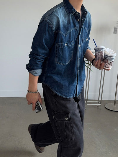 Brooks Washed Western Denim Shirt