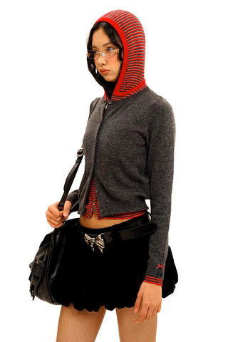 [Moromoro2] Contrast Striped Layered Knit  Sweater