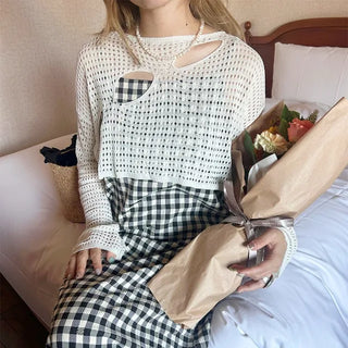 Perforated knit top