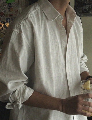 Cream White Washed Overshirt (M~L)