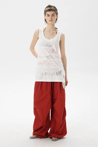 [MASONPRINCE] Cotton-Linen Graffiti Print Tank Top / Tee