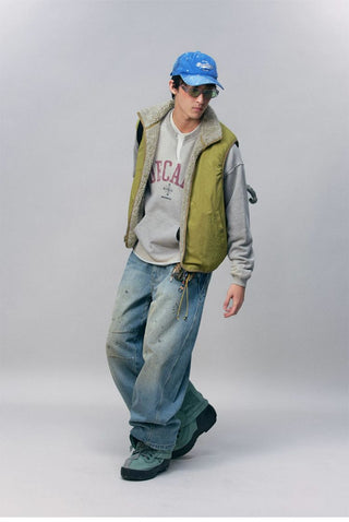 [Monterest] Reversible Fleece Stand Collar Vest