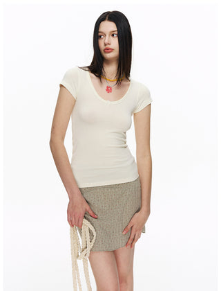 [NECY] Butterfly Dotted Slim T