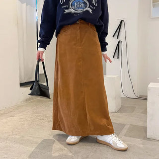 Corduroy A-line skirt