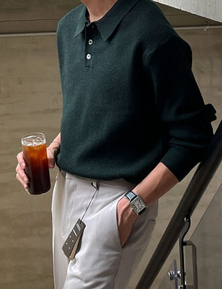 Good Fit Hazzi Button Collar Knit (8 colors)