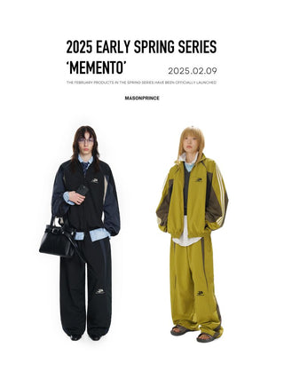 [MASONPRINCE] 90s Color Block Track Jacket & Pants Set