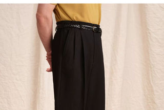 [CULTUM] Double Pleat Straight Leg Trousers