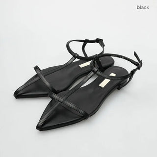 Pointed back strap sandals