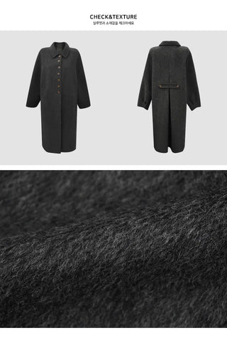 Inquiry rush handmade pintuck 100% wool coat - 2 colors