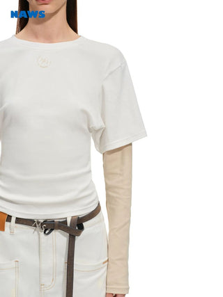 [NOTAWEAR] Layered Long Sleeve Cotton Blend  Tee