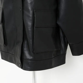 Oversized leather jacket
