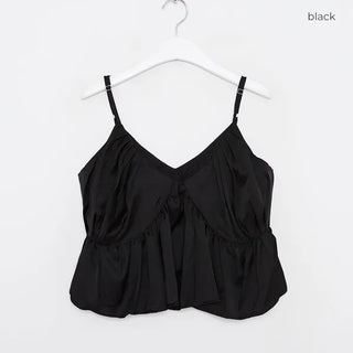 Shirred satin top
