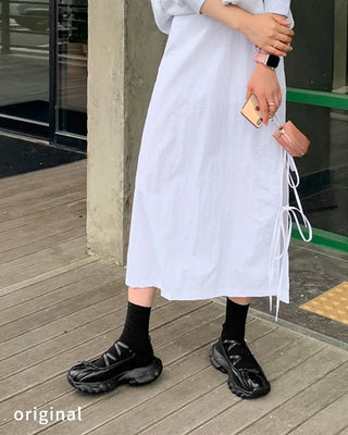 Platform Mary Jane Ribbon Platform Loafer Sneakers (2 colors)