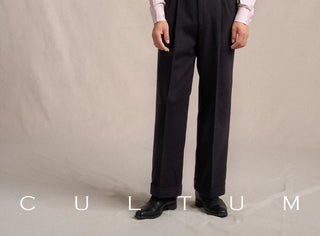 [CULTUM] 1930s Long Point Collar Cotton Shirt