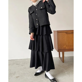 3-tiered long canter skirt