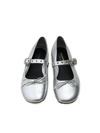 [moromoro2] Leather Bow Ballet Flats
