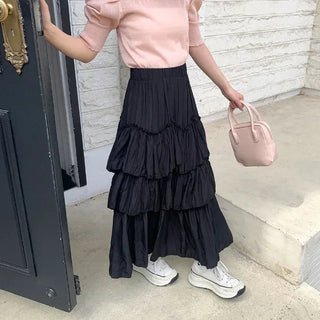 Can-can frill long skirt