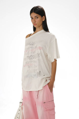 [MASONPRINCE] Cotton-Linen Graffiti Print Tank Top / Tee