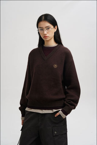 [MASONPRINCE] V-Neck Layered Sweater