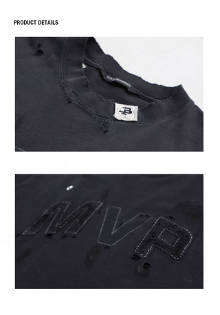 [MASONPRINCE] Damage-Effect Playful T-Shirt